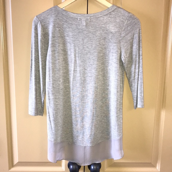 NWT Gianni Bini Shirt Top in Grey & 3/4 Sleeves - Picture 4 of 7